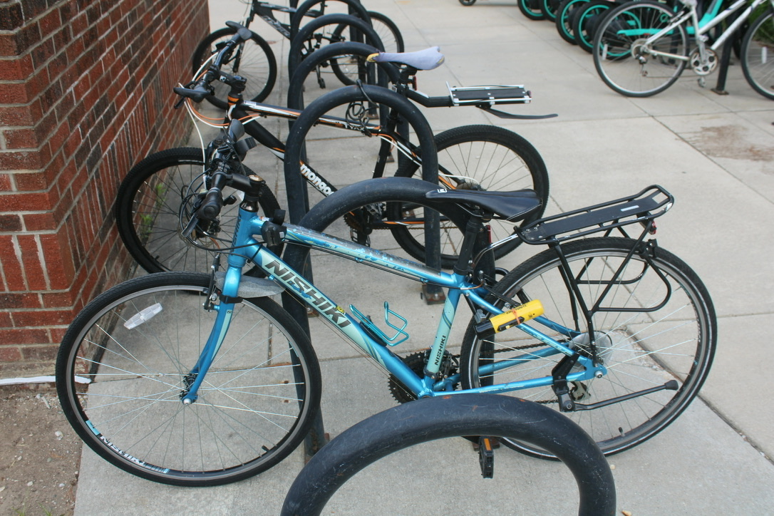 a bike with a u-lock through the chassis and back wheel